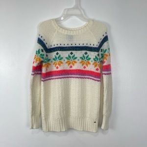 AEO Jegging Sweater Mohair Wool Blend Snowflakes Size S